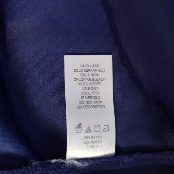 Simple Navy Blue Dress with Lace - Picture 8 of 8